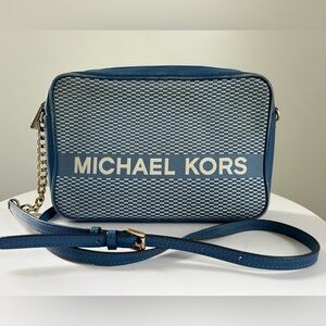 Michael Michael Kors Jet Set  East West Crossbody Vintage Blue